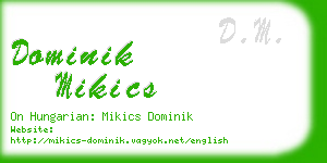 dominik mikics business card